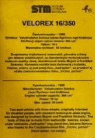 Velorex 16/350 sign